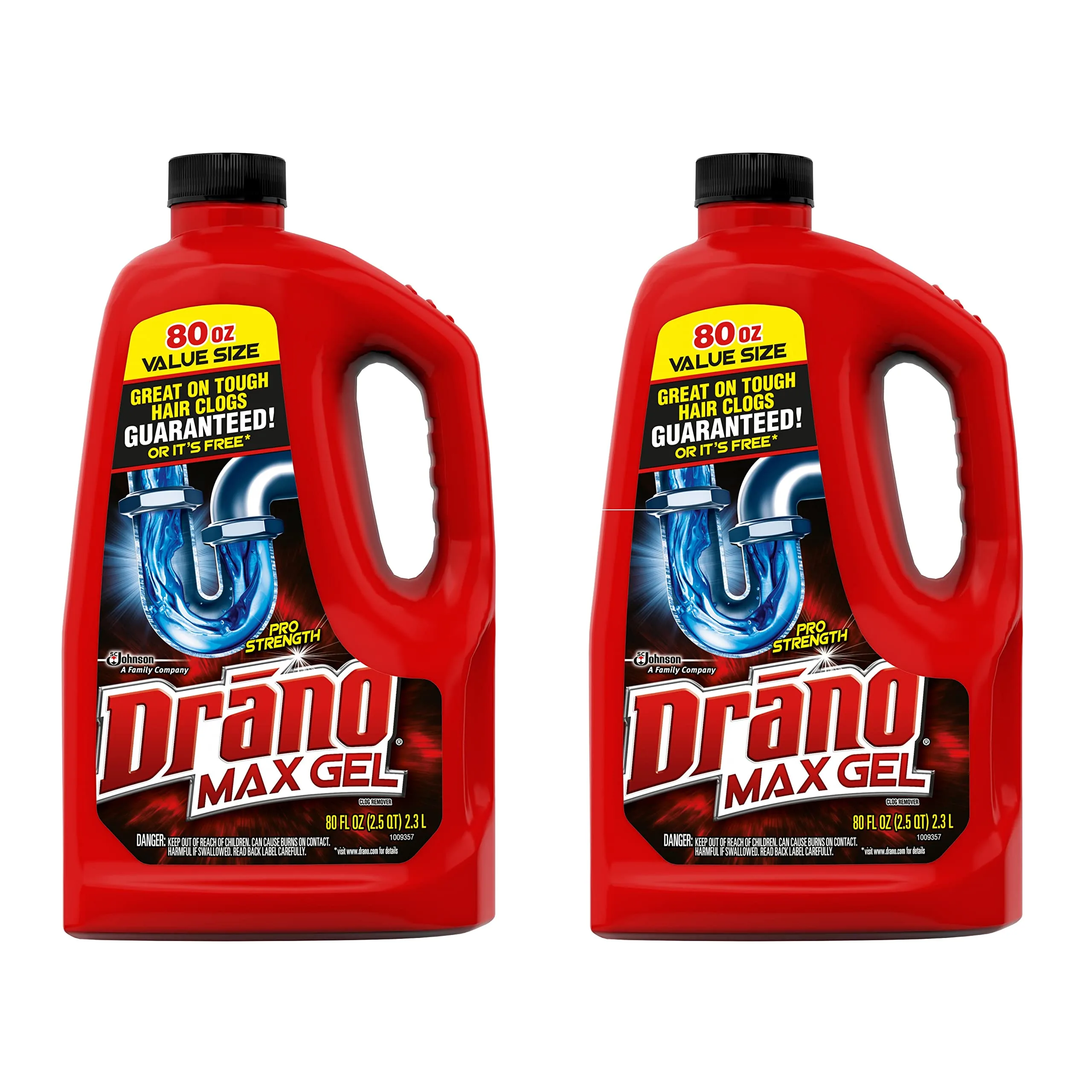 Drano Max Gel Drain Clog Remover 80oz 2-Pack