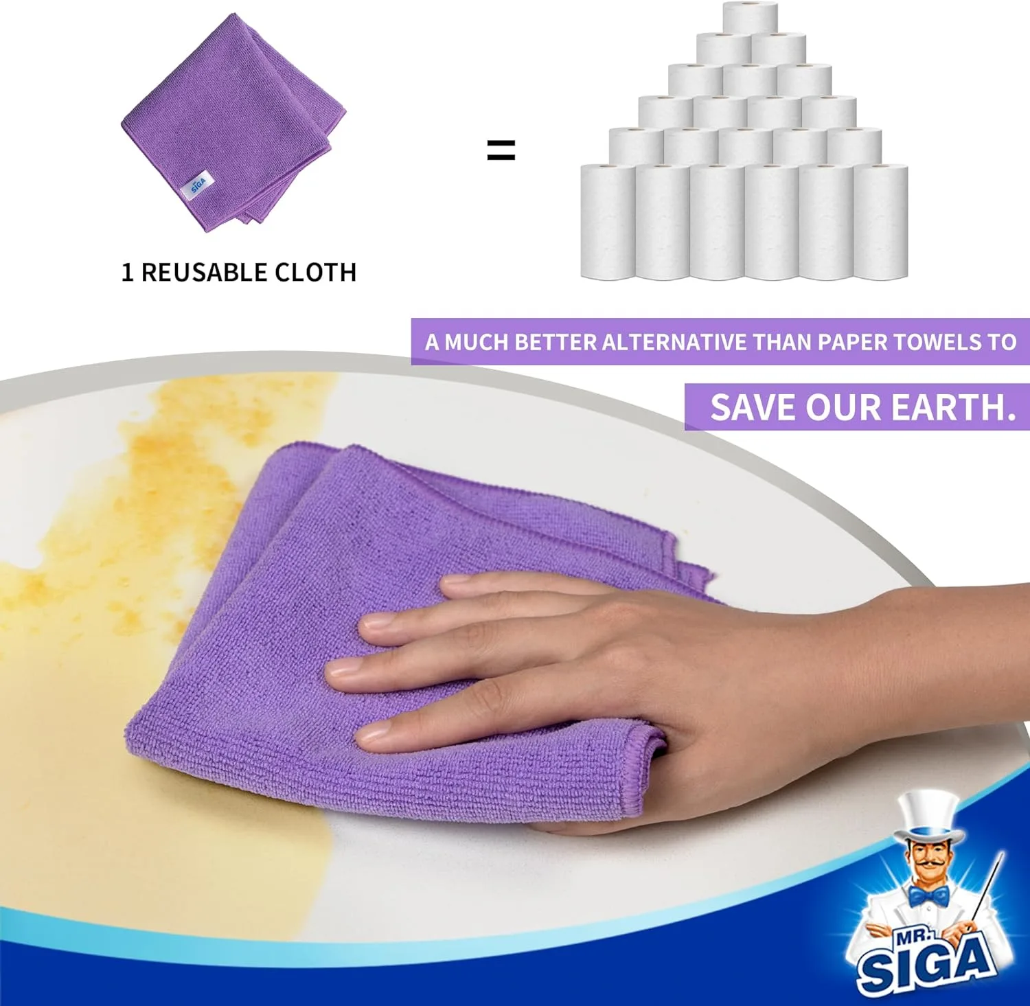 MR.SIGA Microfiber Cleaning Cloth 12-Pack image 3