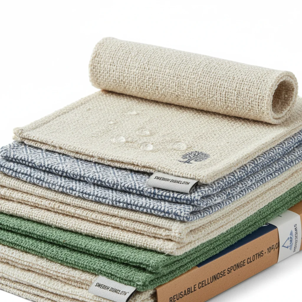 Swedish Dishcloth Reusable Cellulose Sponge Cloths 10-Pack image 3